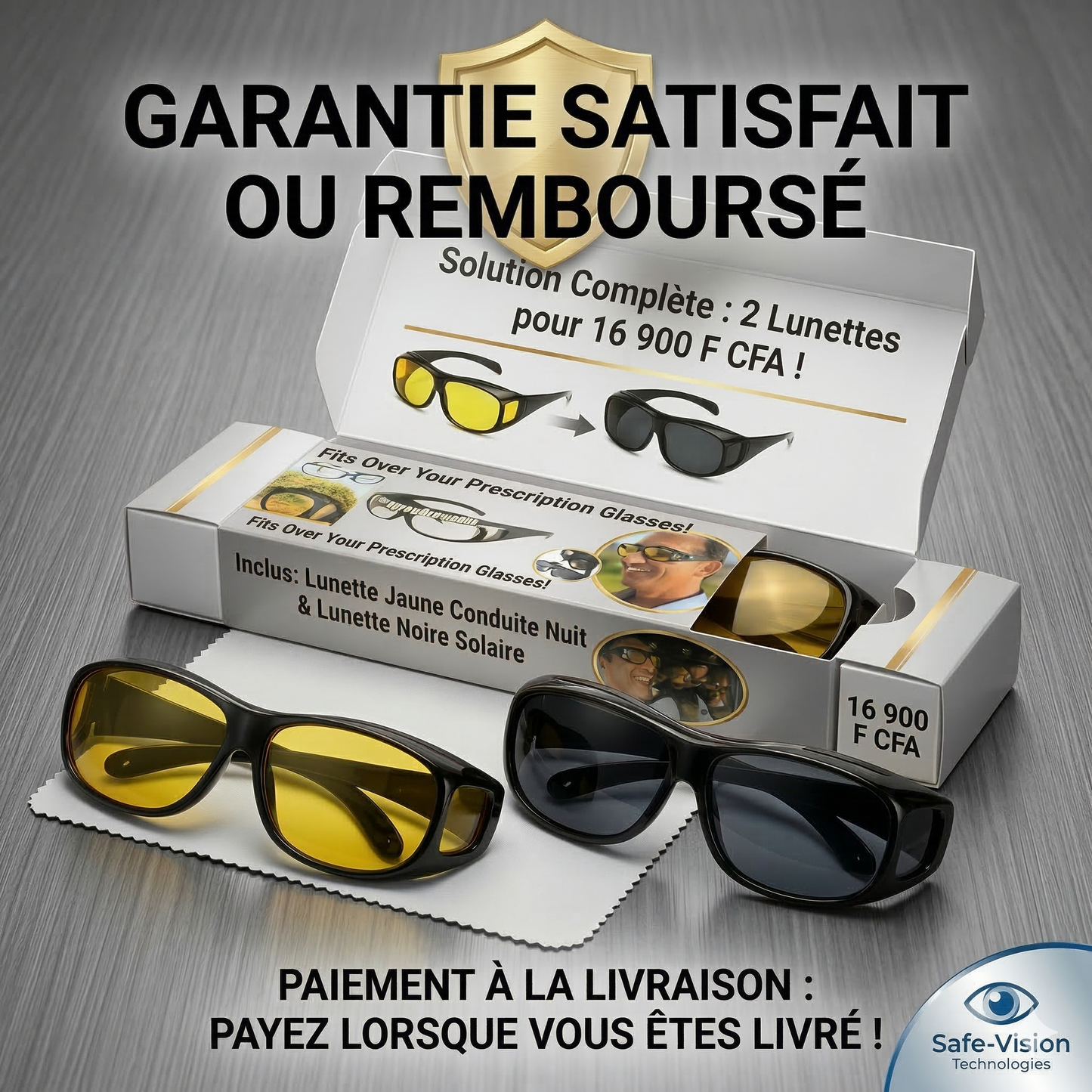 Lunettes Anti-Éblouissement —Conduisez Serein la Nuit en CI